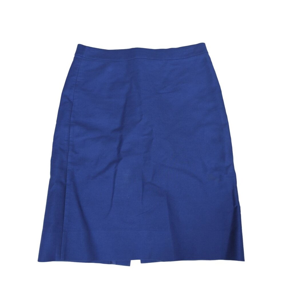J Crew Womens 4 Blue Twill Pencil Skirt Knee Length Back Zipper Career